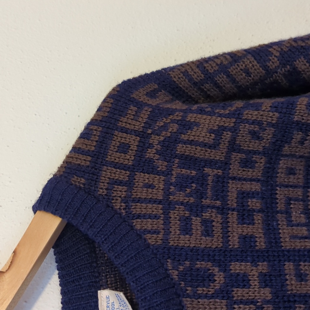 Boundary Waters | Vintage | Wool Blend Graphic Grandpa Sweater - Picture 3 of 9